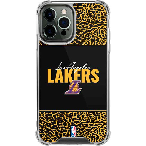 NBA Los Angeles Lakers Elephant Print iPhone 13 Pro Max Clear Case