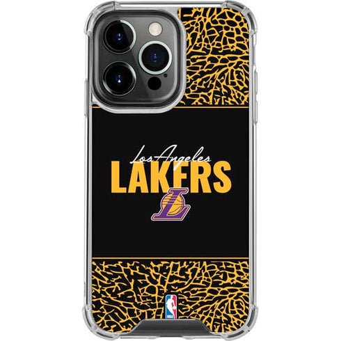 NBA Los Angeles Lakers Elephant Print iPhone 15 Pro Clear Case