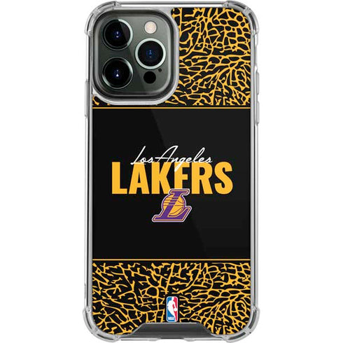NBA Los Angeles Lakers Elephant Print iPhone 15 Pro Max Clear Case