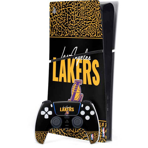 NBA Los Angeles Lakers Elephant Print PS5 Slim Digital Edition Bundle Skin