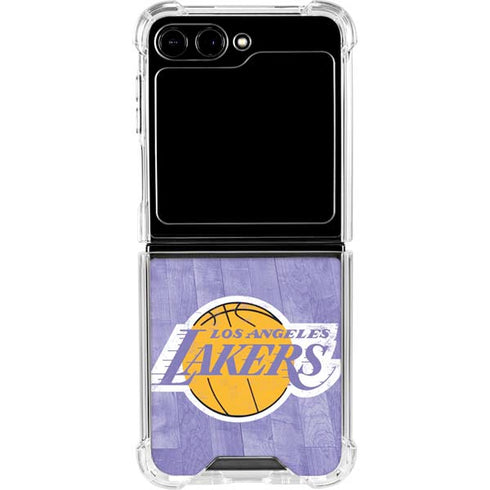 NBA Los Angeles Lakers Hardwood Classics Galaxy Z Flip5 5G Clear Case