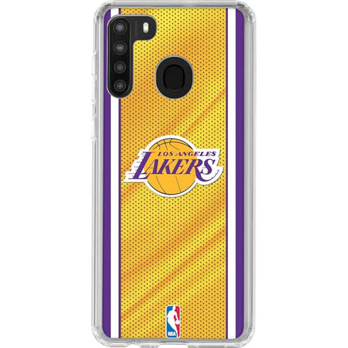 NBA Los Angeles Lakers Home Jersey Galaxy A21 Clear Case