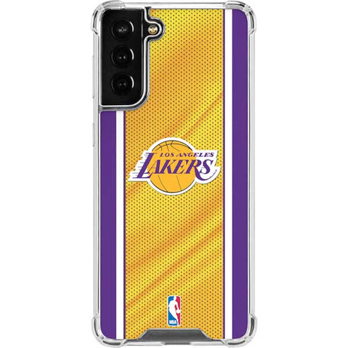 NBA Los Angeles Lakers Home Jersey Galaxy S21 FE Clear Case
