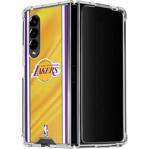 NBA Los Angeles Lakers Home Jersey Galaxy Z Fold4 5G Clear Case