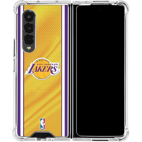 NBA Los Angeles Lakers Home Jersey Galaxy Z Fold4 5G Clear Case