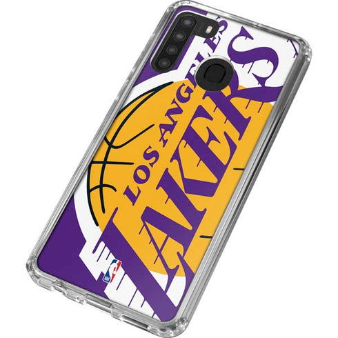 NBA Los Angeles Lakers Large Logo Galaxy A21 Clear Case