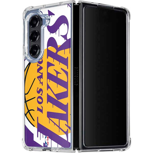 NBA Los Angeles Lakers Large Logo Galaxy Z Fold5 5G Clear Case