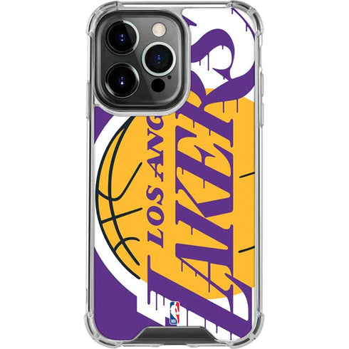 NBA Los Angeles Lakers Large Logo iPhone 14 Pro Clear Case