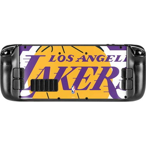NBA Los Angeles Lakers Large Logo Steam Deck Handheld Gaming Computer Skin