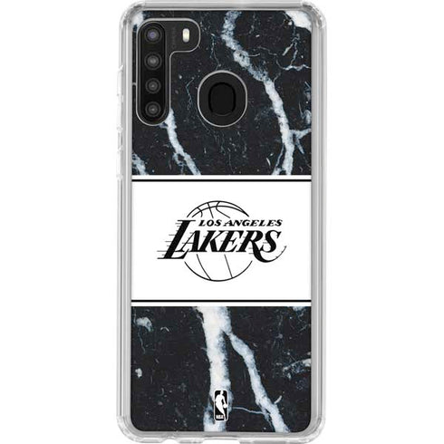 NBA Los Angeles Lakers Marble Galaxy A21 Clear Case