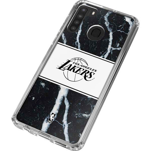 NBA Los Angeles Lakers Marble Galaxy A21 Clear Case
