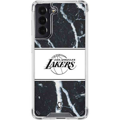 NBA Los Angeles Lakers Marble Galaxy S21 5G Clear Case