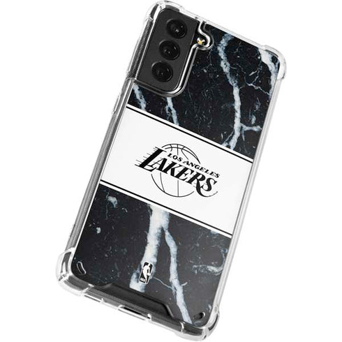 NBA Los Angeles Lakers Marble Galaxy S21 5G Clear Case