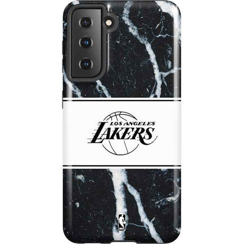 NBA Los Angeles Lakers Marble Galaxy S21 5G Pro Case