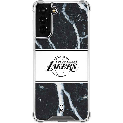 NBA Los Angeles Lakers Marble Galaxy S21 FE Clear Case