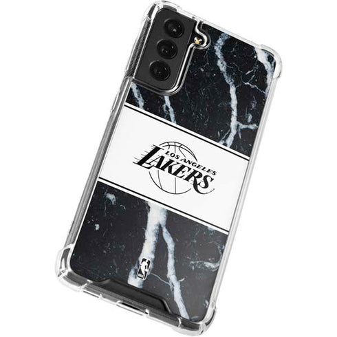 NBA Los Angeles Lakers Marble Galaxy S21 FE Clear Case