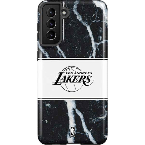 NBA Los Angeles Lakers Marble Galaxy S21 FE Pro Case