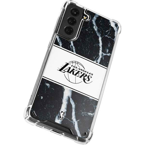 NBA Los Angeles Lakers Marble Galaxy S21 Plus 5G Clear Case