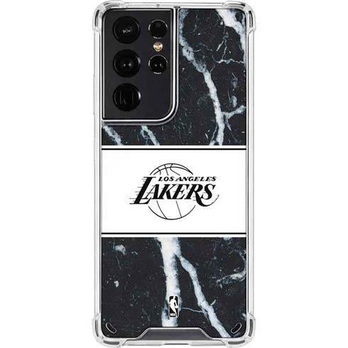 NBA Los Angeles Lakers Marble Galaxy S21 Ultra 5G Clear Case