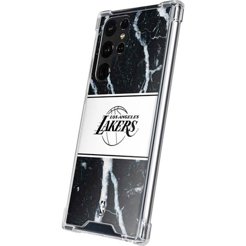 NBA Los Angeles Lakers Marble Galaxy S22 Ultra Clear Case