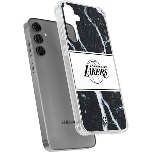 NBA Los Angeles Lakers Marble Galaxy S24 Plus Clear Case