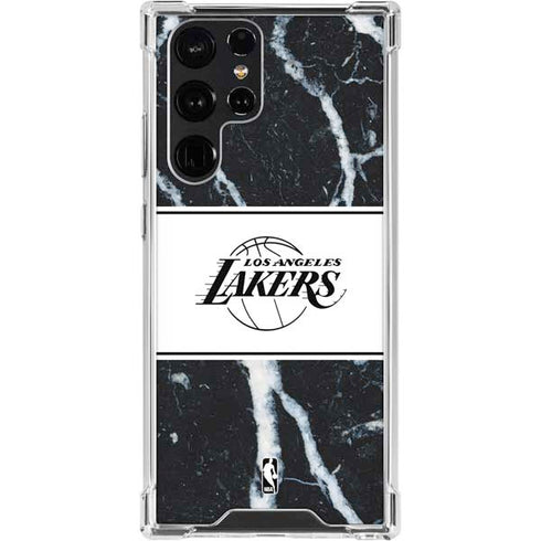 NBA Los Angeles Lakers Marble Galaxy S24 Ultra Clear Case