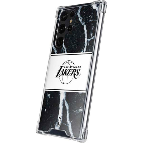 NBA Los Angeles Lakers Marble Galaxy S24 Ultra Clear Case