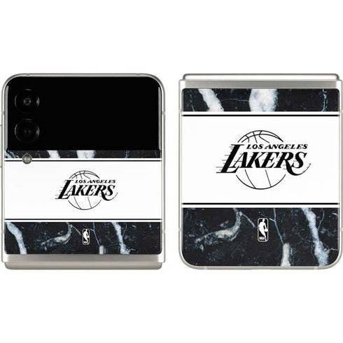 NBA Los Angeles Lakers Marble Galaxy Z Flip3 5G Skin
