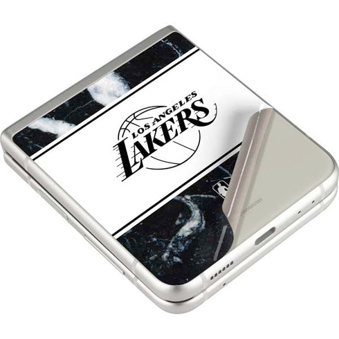 NBA Los Angeles Lakers Marble Galaxy Z Flip3 5G Skin