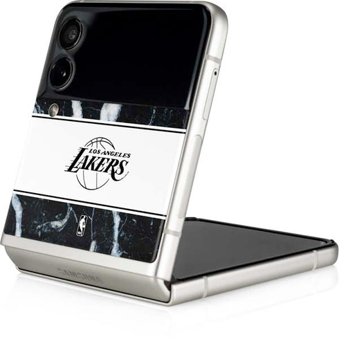 NBA Los Angeles Lakers Marble Galaxy Z Flip3 5G Skin