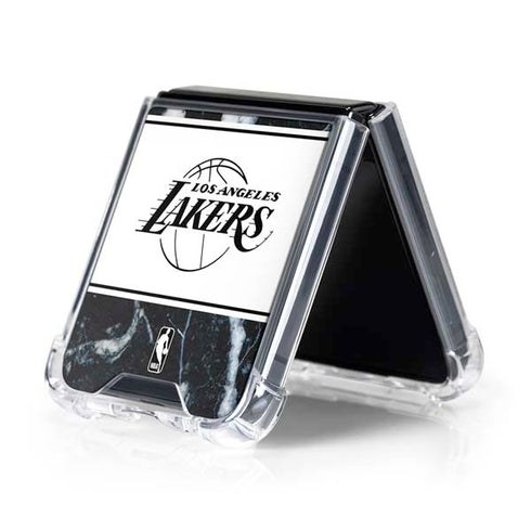NBA Los Angeles Lakers Marble Galaxy Z Flip5 5G Clear Case
