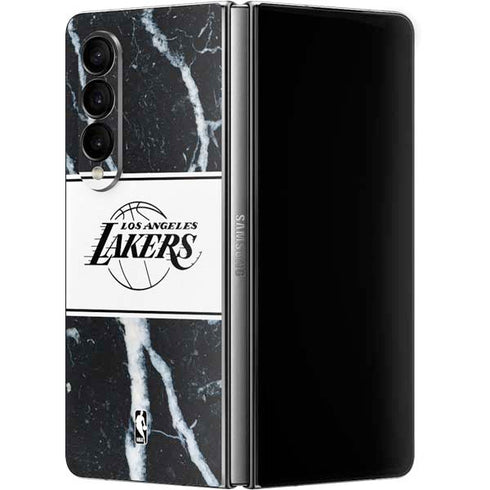 NBA Los Angeles Lakers Marble Galaxy Z Fold4 5G Skin
