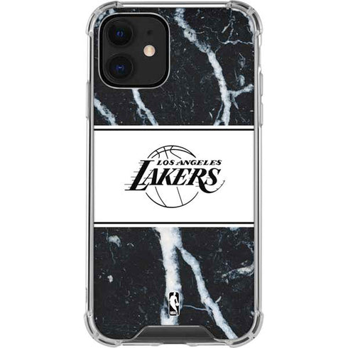 NBA Los Angeles Lakers Marble iPhone 12 Clear Case