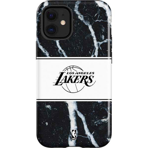 NBA Los Angeles Lakers Marble iPhone 12 Mini Impact Case