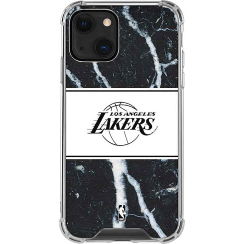 NBA Los Angeles Lakers Marble iPhone 13 Mini Clear Case
