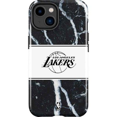 NBA Los Angeles Lakers Marble iPhone 15 Plus Impact Case