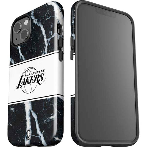 NBA Los Angeles Lakers Marble iPhone 15 Plus Impact Case