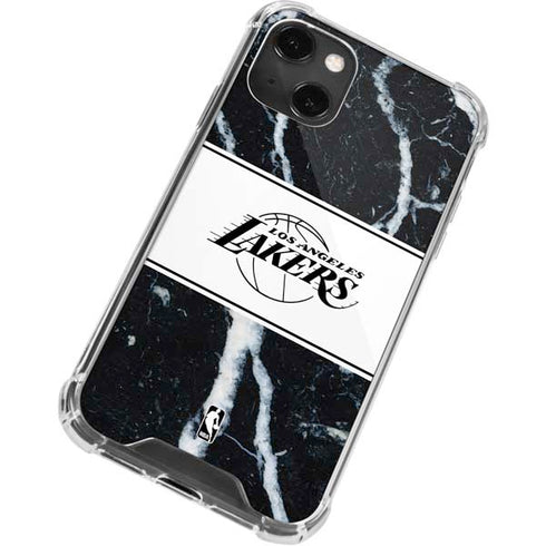 NBA Los Angeles Lakers Marble iPhone 15 Plus Clear Case