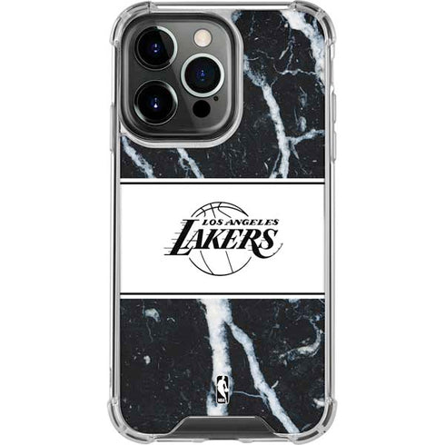 NBA Los Angeles Lakers Marble iPhone 15 Pro Clear Case