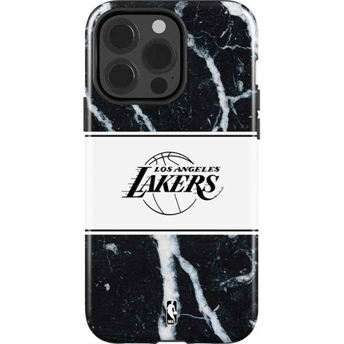 NBA Los Angeles Lakers Marble iPhone 14 Pro Impact Case