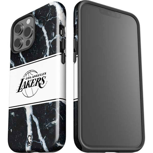 NBA Los Angeles Lakers Marble iPhone 14 Pro Max Impact Case