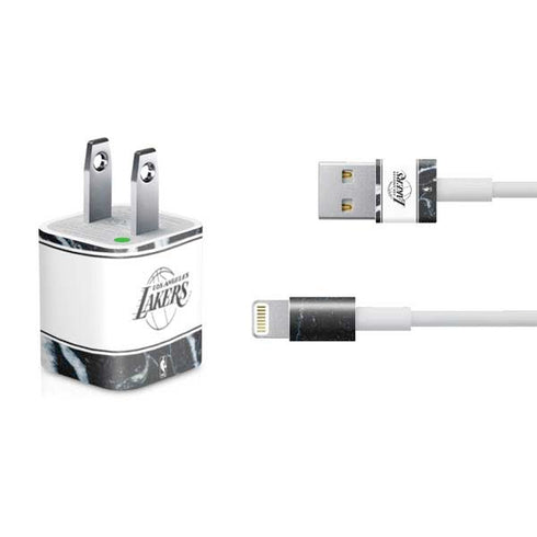 NBA Los Angeles Lakers Marble iPhone Charger (5W USB) Skin