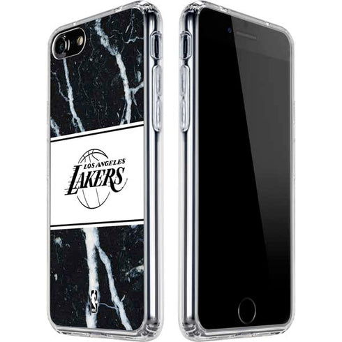 NBA Los Angeles Lakers Marble iPhone SE (2nd & 3rd Gen) Clear Case