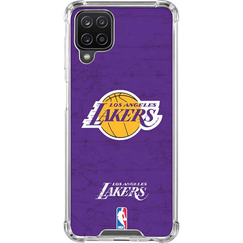 NBA Los Angeles Lakers Purple Primary Logo Galaxy A12 Clear Case