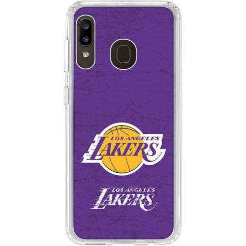 NBA Los Angeles Lakers Purple Primary Logo Galaxy A20 Clear Case