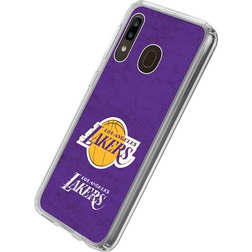 NBA Los Angeles Lakers Purple Primary Logo Galaxy A20 Clear Case