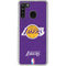 NBA Los Angeles Lakers Purple Primary Logo Galaxy A21 Clear Case