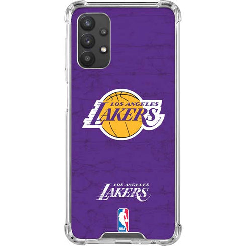 NBA Los Angeles Lakers Purple Primary Logo Galaxy A32 5G Clear Case