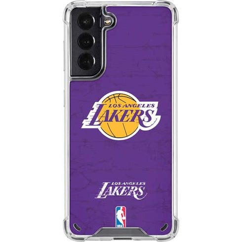 NBA Los Angeles Lakers Purple Primary Logo Galaxy S21 5G Clear Case