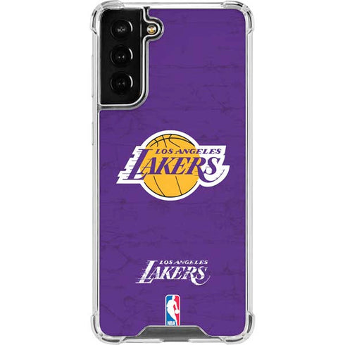 NBA Los Angeles Lakers Purple Primary Logo Galaxy S21 FE Clear Case
